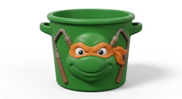 Letrero o emblema decorativo: Michelangelo – TMNT Paint Your Own Bucket — vista de referencia 4