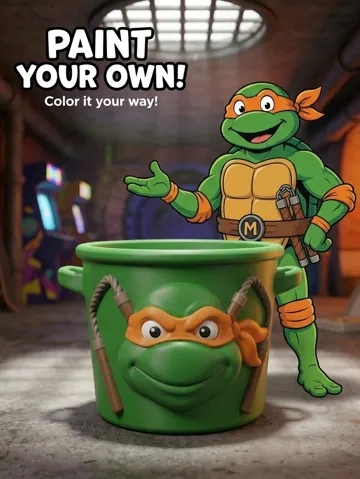 Letrero o emblema decorativo: Michelangelo – TMNT Paint Your Own Bucket — vista de referencia 2