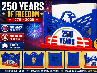 USA 250 Years Patriotic Napkin Holder (No AMS)