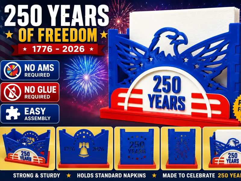 USA 250 Years Patriotic Napkin Holder (No AMS)