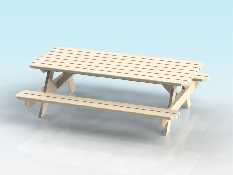 1:32 Klassische Picknickbank (Rustikales Design)
