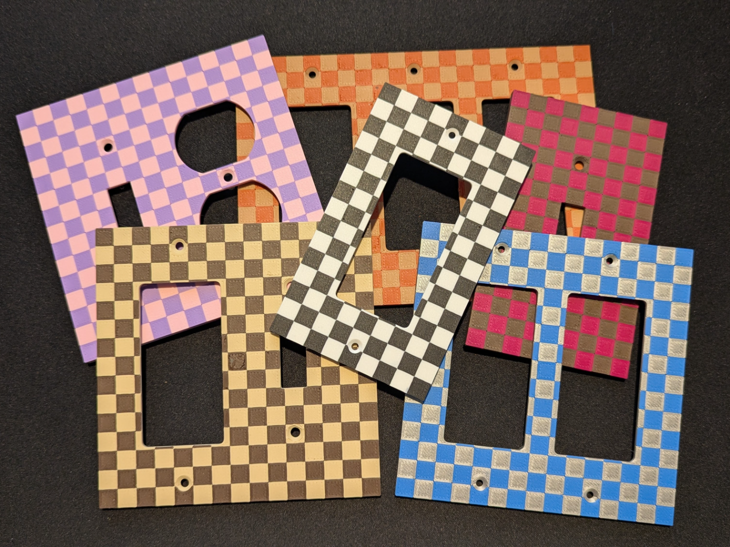 Assortment of Checkered Wall Plates