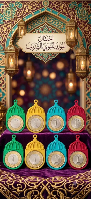 Soporte: حامل ريال معدني سعودي - توزيعات المولد النبوي — vista de referencia 5