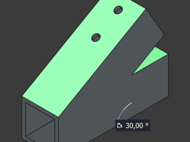 T-JOINT 30deg for Aluminium profile 40x40 - 8mm