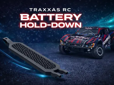 Traxxes RC car battery hold down 