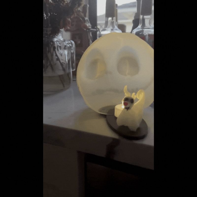 Jack & Zero Hollow-Face Illusion Tealight Lantern