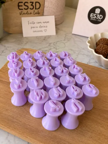 Modelo para impresión 3D: Kit Carimbo Alfabeto Cursivo para Brigadeiros — vista de referencia 2