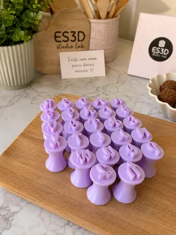 Modelo para impresión 3D: Kit Carimbo Alfabeto Cursivo para Brigadeiros — vista de referencia 4