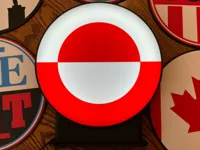 Greenland Flag 240mm Lightbox Lens - 0.2mm layer, 2 walls