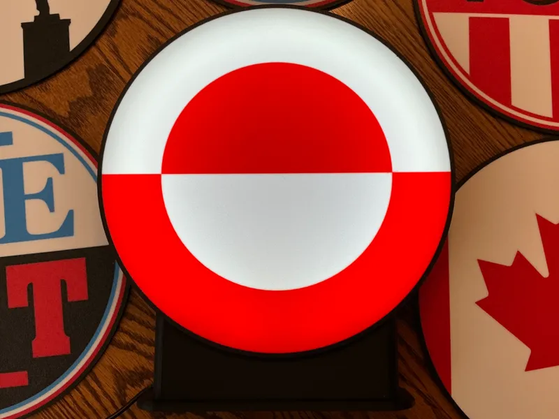 Greenland Flag 240mm LED Lightbox Lens