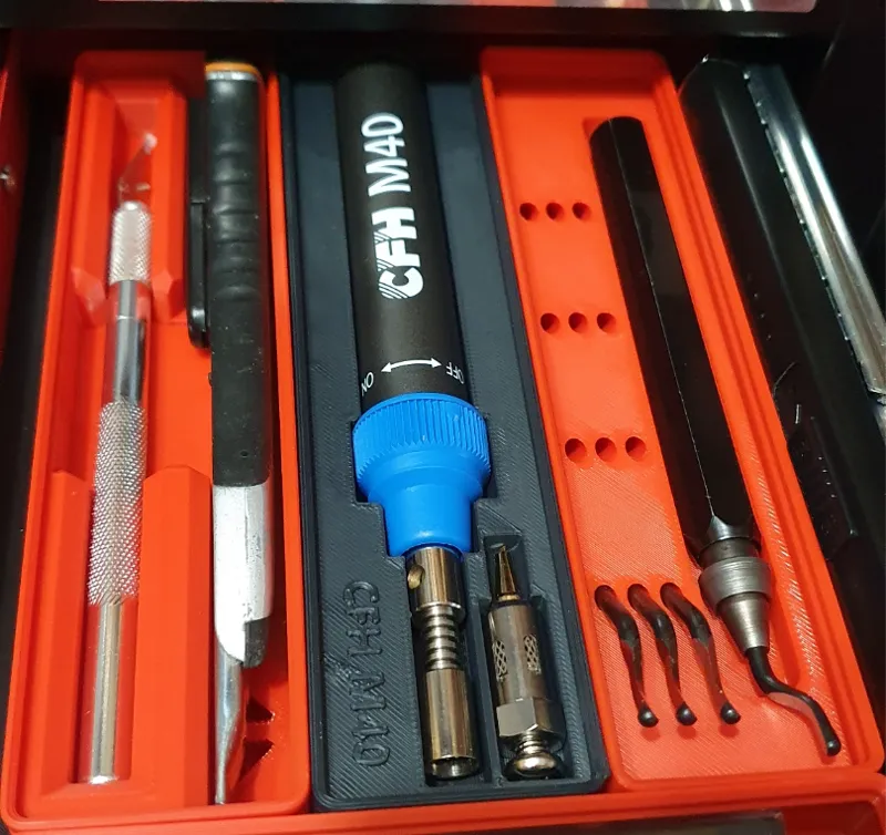 Gridinity - 1x4 CFH M40 Gas soldering iron holder