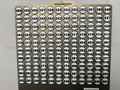 Tokens with numbers 121-480 No Hole 