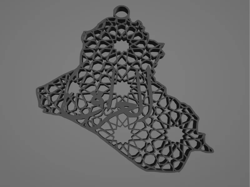 Iraq Map Design Keychain