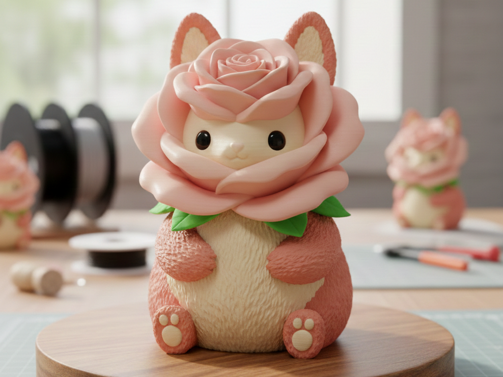 Rosey Fox/bunny – The Enchanting Floral Guardian