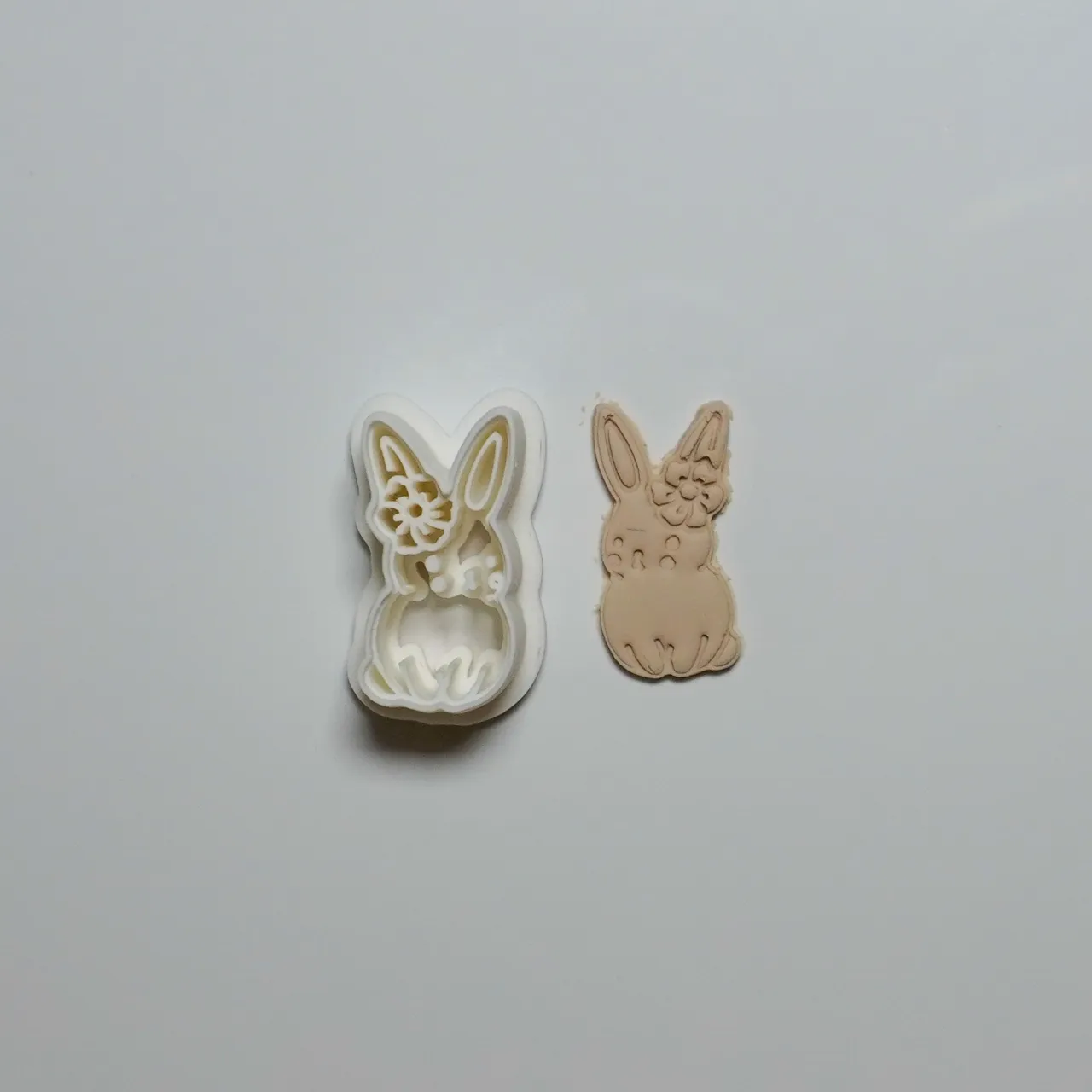 Easter Bunny Polymer Clay Cutter Earrings view 3