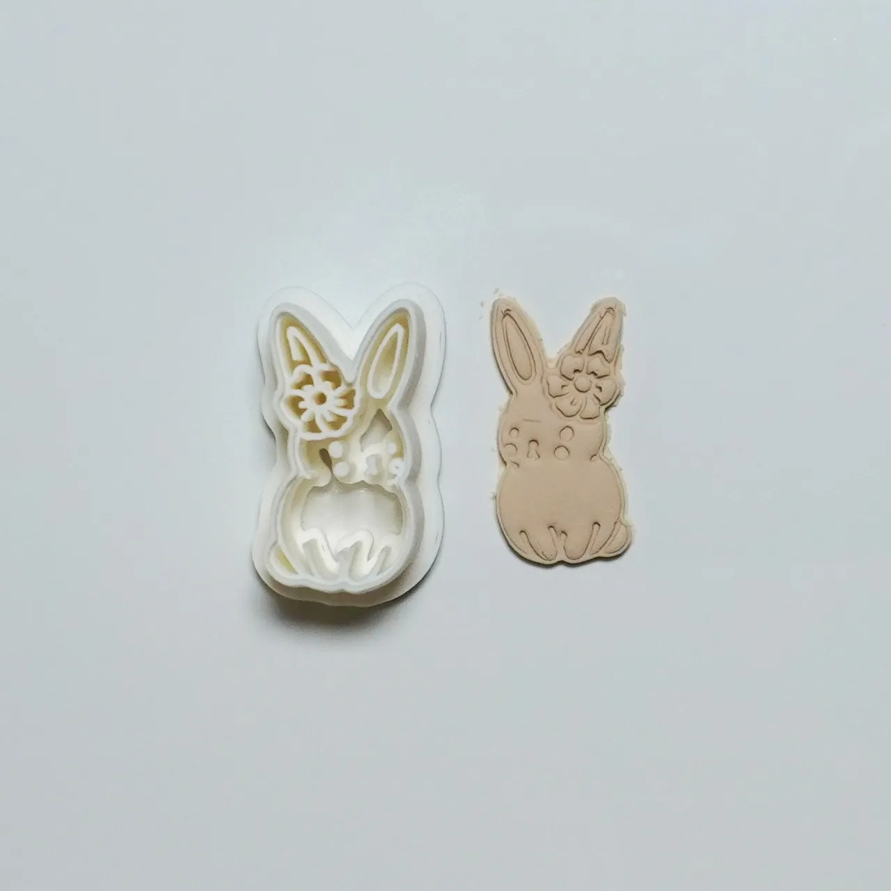 Easter Bunny Polymer Clay Cutter Earrings view 2