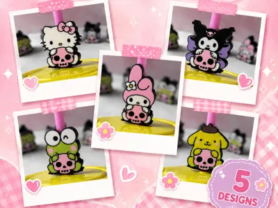 Hello Kitty & Friends Straw Toppers