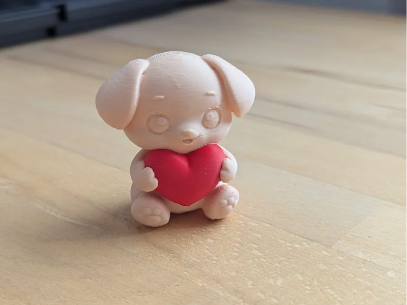 Süßer Welpe mit Herz für Valentinstag Geschenk