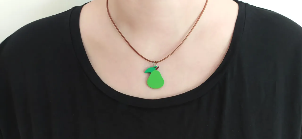 Cute Pear Charm - Earrings, Keychain & Necklace view 3