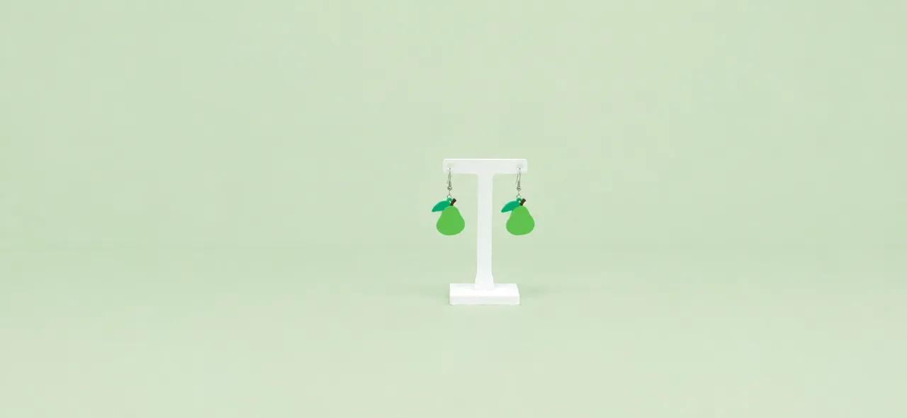 Cute Pear Charm - Earrings, Keychain & Necklace view 2
