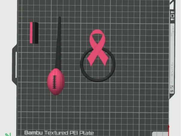 Breast Cancer Football Hair pin