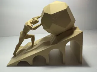Sisyphus Low Poly Display