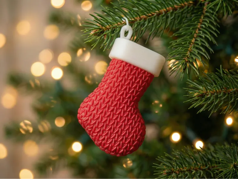 Knitted Christmas Stocking - Cute Ornament