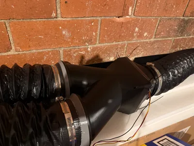 Two to One 120 mm PC fan inline hose adapter