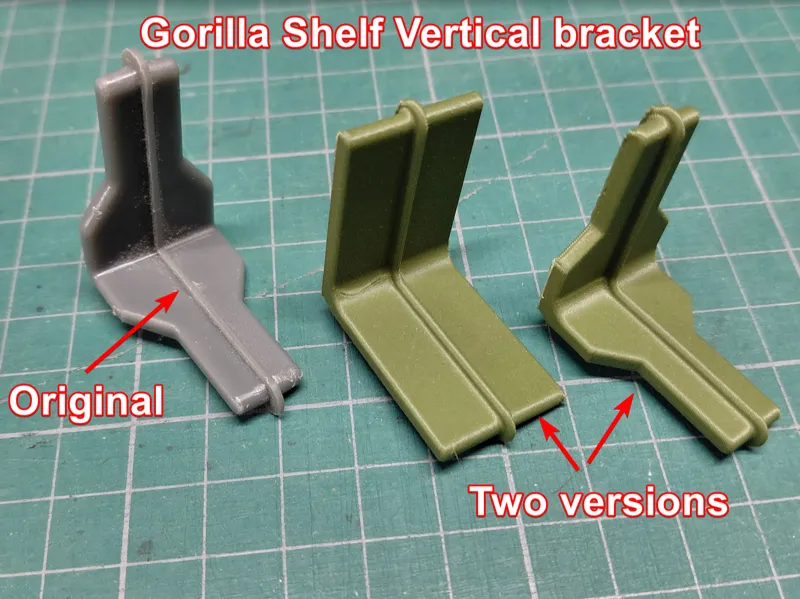 Gorilla Shelf, Vertical support Bracket & End Cap