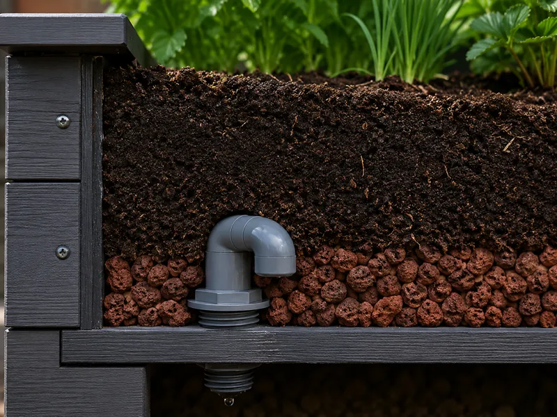 Rainwater Overflow for Raised Beds