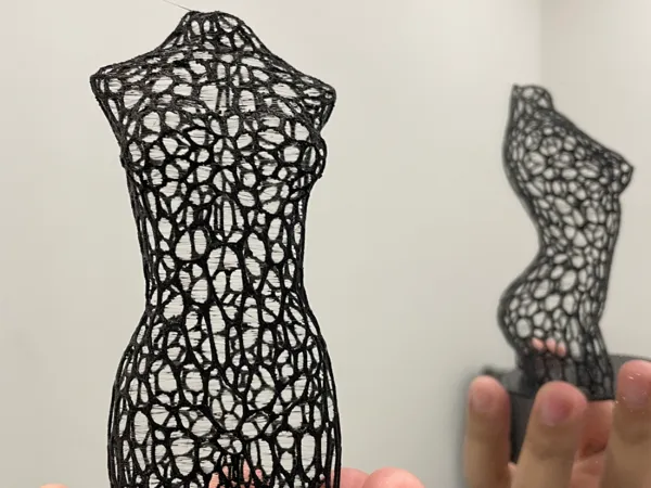 Sculpture voronoï silhouette féminine