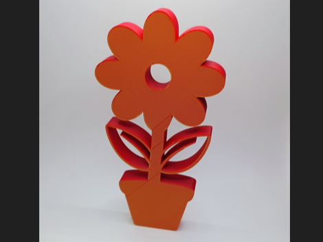Blumen-Silhouette Blume im Topf Deko Aufsteller 