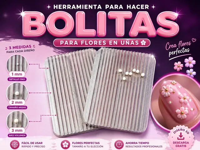 Herramienta para hacer bolitas para uñas
