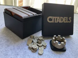 CITADELS Compact card storage with coins and crown