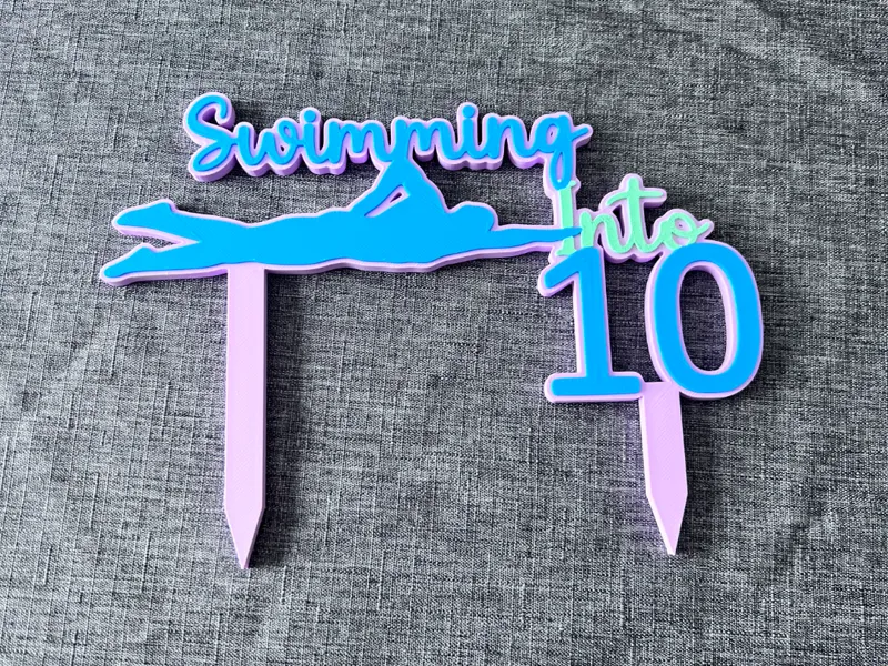 Swimming into 10 cake topper for swimmers