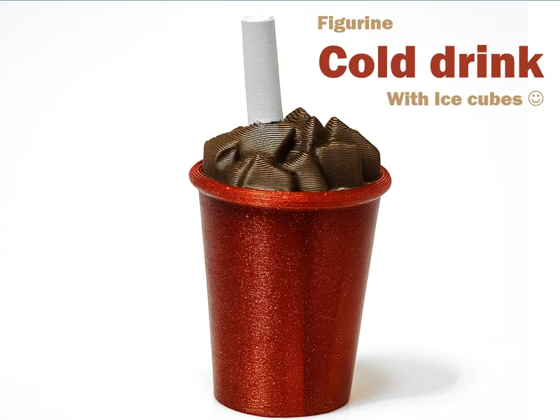 Cold drink with ice cubes Coke - figurine
