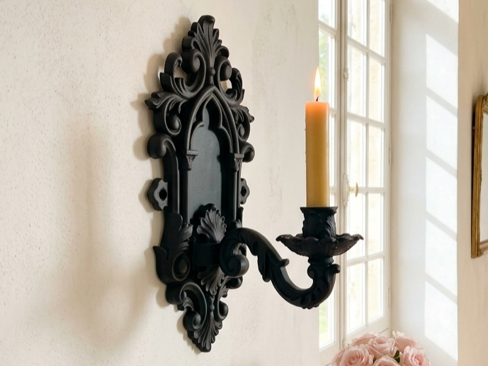 Gothic Baroque Wall Sconce Candle Holder - 1