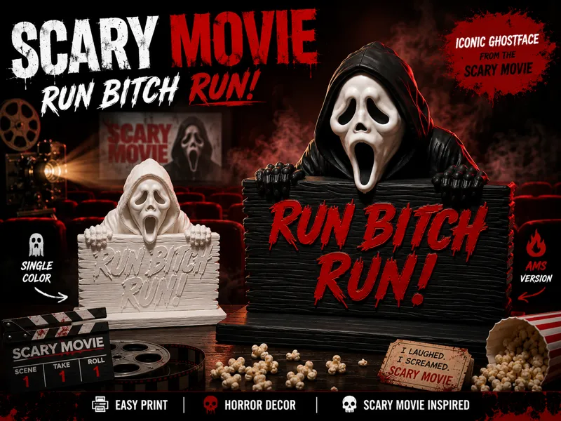 Scary Movie Ghostface Sign - Horror Decor