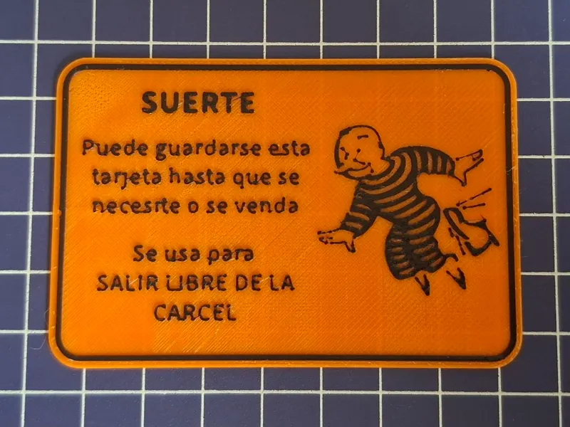 Monopoly jail card in Spanish