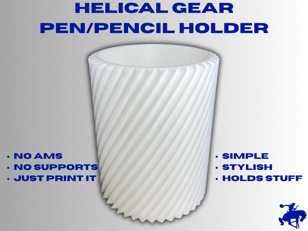 Helical Gear Pencil/Pen Holder