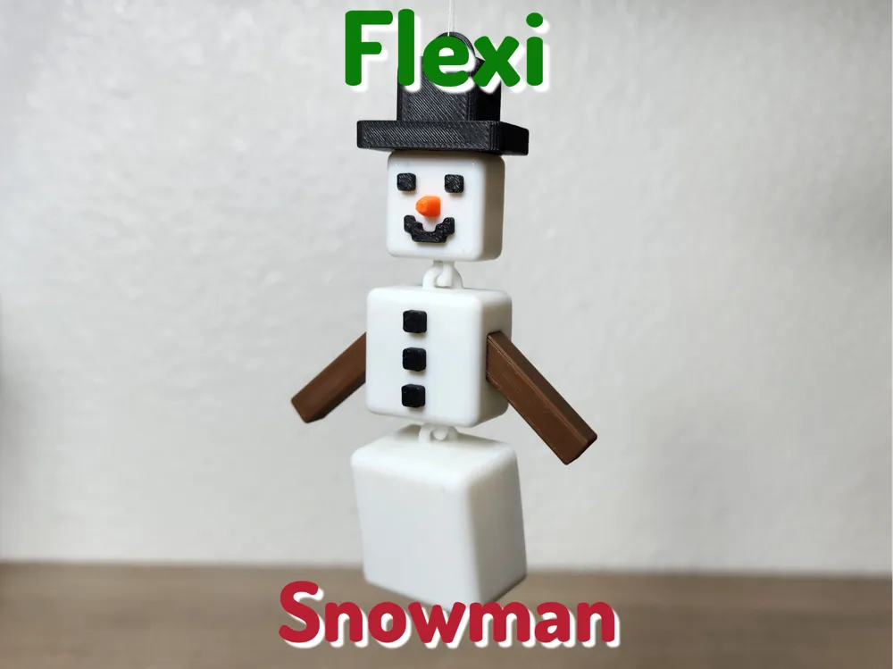 Flexi Print in Place Snowman - Christmas 2024 by DR3D_Prints - MakerWorld
