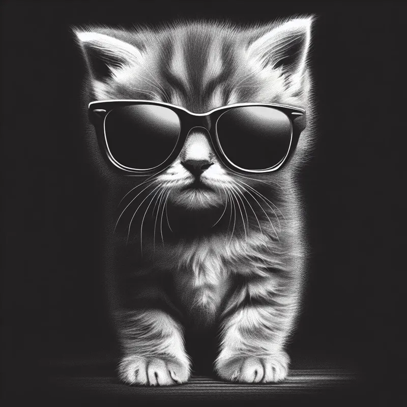 Kitten sunglasses - Hueforge 4 color filament painting