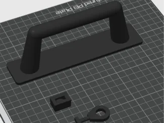 Dog door handle with latch block and key