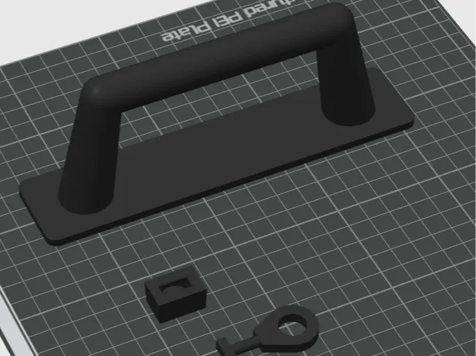 Dog door handle with latch block and key