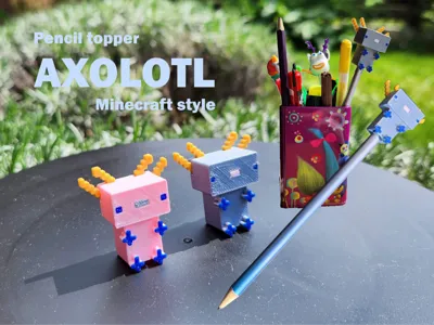 Axolotl pencil topper