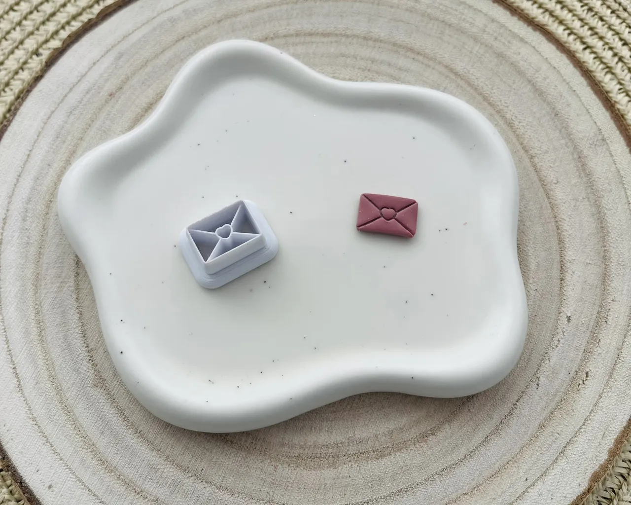 Tiny Envelope Polymer Clay Earrings Cutter view 2
