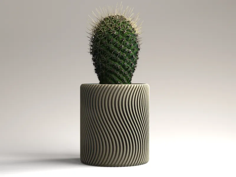 Twisted Wave Planter - Spiral Ribbed Plant Pot