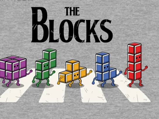 Tetris Blocks Walking On Abbey Road