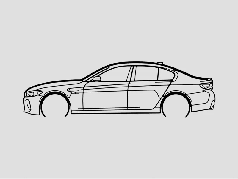 BMW M5 CS Silhouette Wall Art