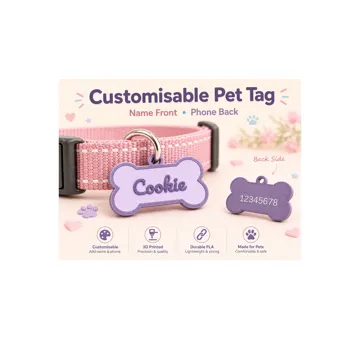 Llavero: Customizable Parametric Name Keychain Pet tag Dog — vista de referencia 4